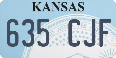 KS license plate 635CJF