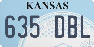 KS license plate 635DBL