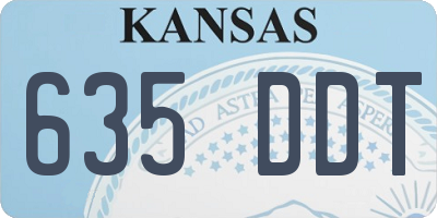 KS license plate 635DDT