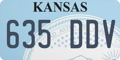 KS license plate 635DDV