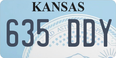 KS license plate 635DDY