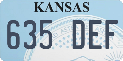 KS license plate 635DEF
