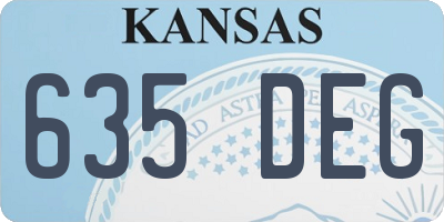 KS license plate 635DEG