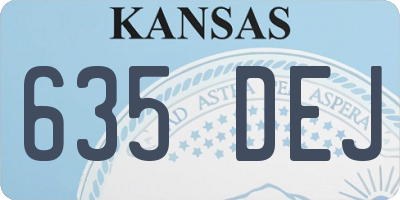 KS license plate 635DEJ