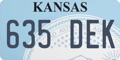KS license plate 635DEK