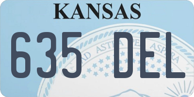 KS license plate 635DEL
