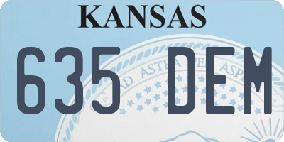 KS license plate 635DEM