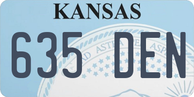 KS license plate 635DEN