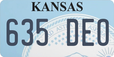 KS license plate 635DEO