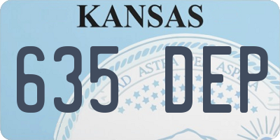 KS license plate 635DEP