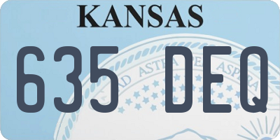 KS license plate 635DEQ