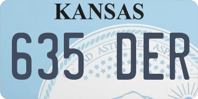 KS license plate 635DER
