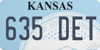KS license plate 635DET