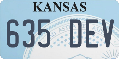 KS license plate 635DEV