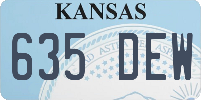 KS license plate 635DEW