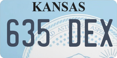 KS license plate 635DEX