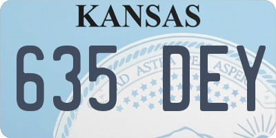 KS license plate 635DEY