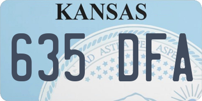KS license plate 635DFA