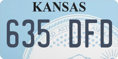 KS license plate 635DFD