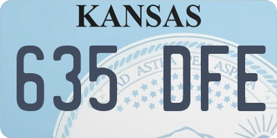 KS license plate 635DFE