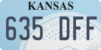 KS license plate 635DFF