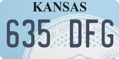 KS license plate 635DFG