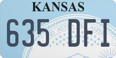 KS license plate 635DFI