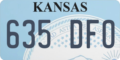 KS license plate 635DFO