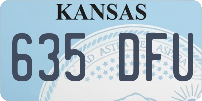 KS license plate 635DFU