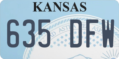 KS license plate 635DFW