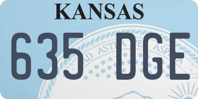 KS license plate 635DGE