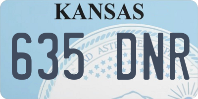 KS license plate 635DNR