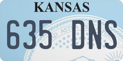 KS license plate 635DNS