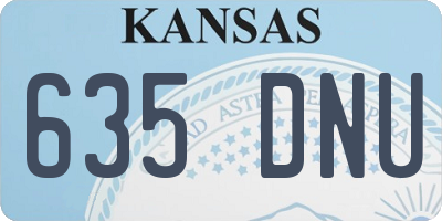 KS license plate 635DNU