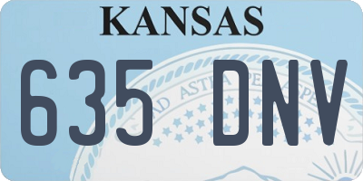 KS license plate 635DNV