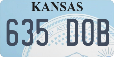 KS license plate 635DOB