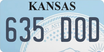 KS license plate 635DOD