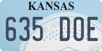 KS license plate 635DOE