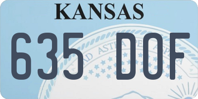 KS license plate 635DOF