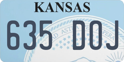 KS license plate 635DOJ