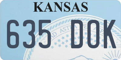 KS license plate 635DOK