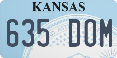 KS license plate 635DOM