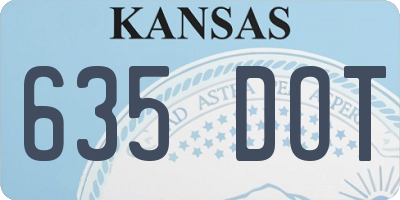 KS license plate 635DOT