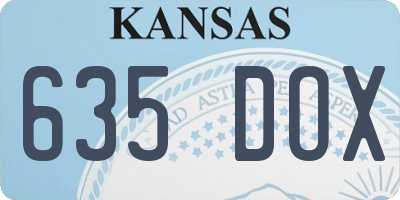 KS license plate 635DOX