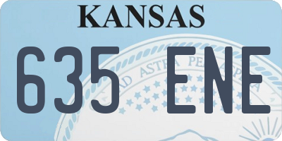 KS license plate 635ENE