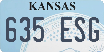 KS license plate 635ESG