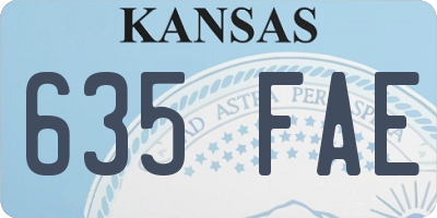 KS license plate 635FAE