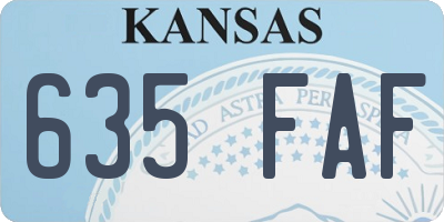 KS license plate 635FAF