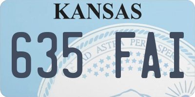 KS license plate 635FAI