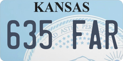 KS license plate 635FAR